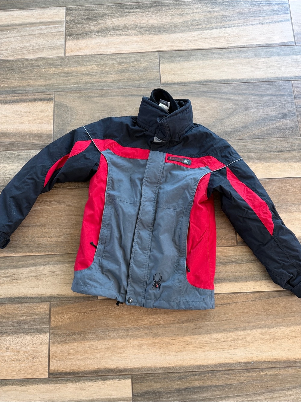 SPYDER Kids Ski Winter Jacket - Red, Gray & Black Size 16